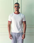 Fitted Ringer T-Shirt - White/Red