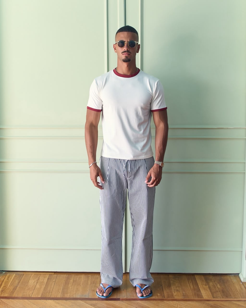 Fitted Ringer T-Shirt - White/Red