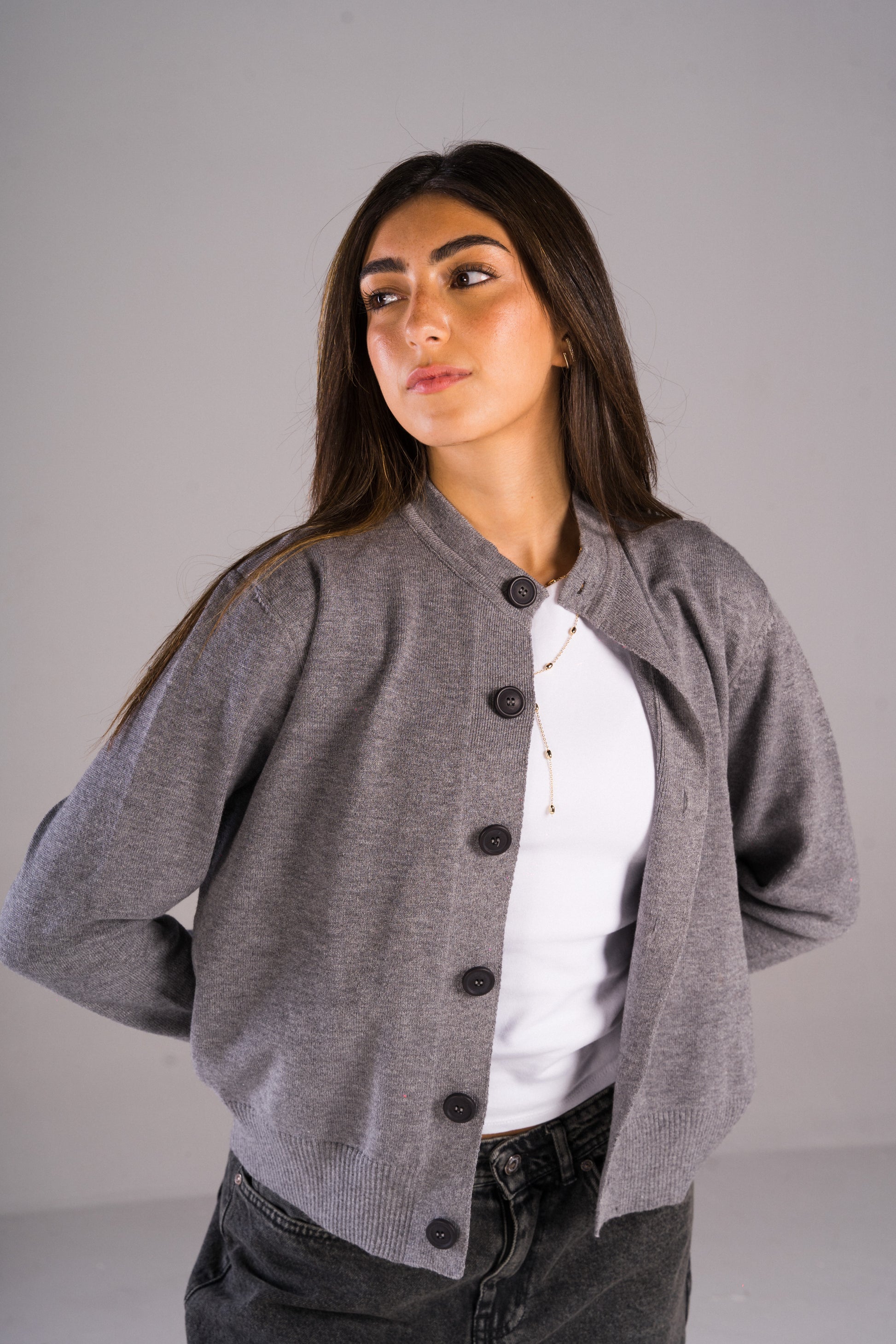 Concrete knit cardigan