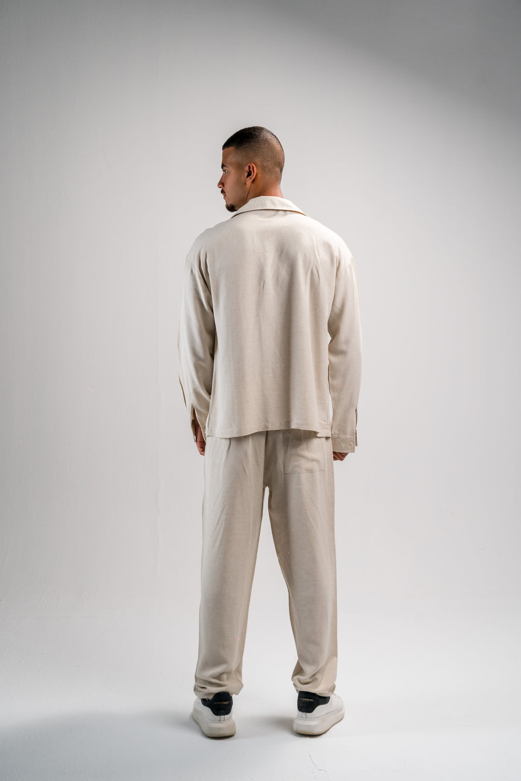Beige linen pants
