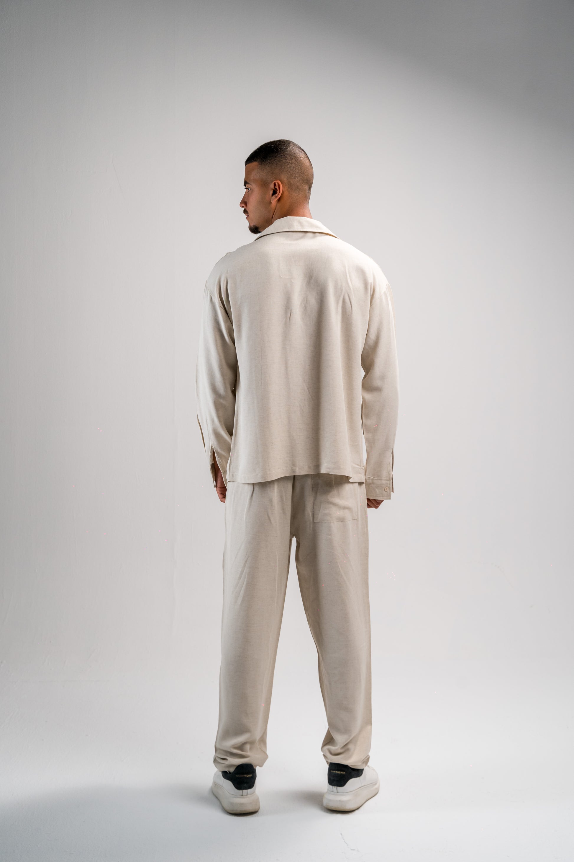 Beige linen pants