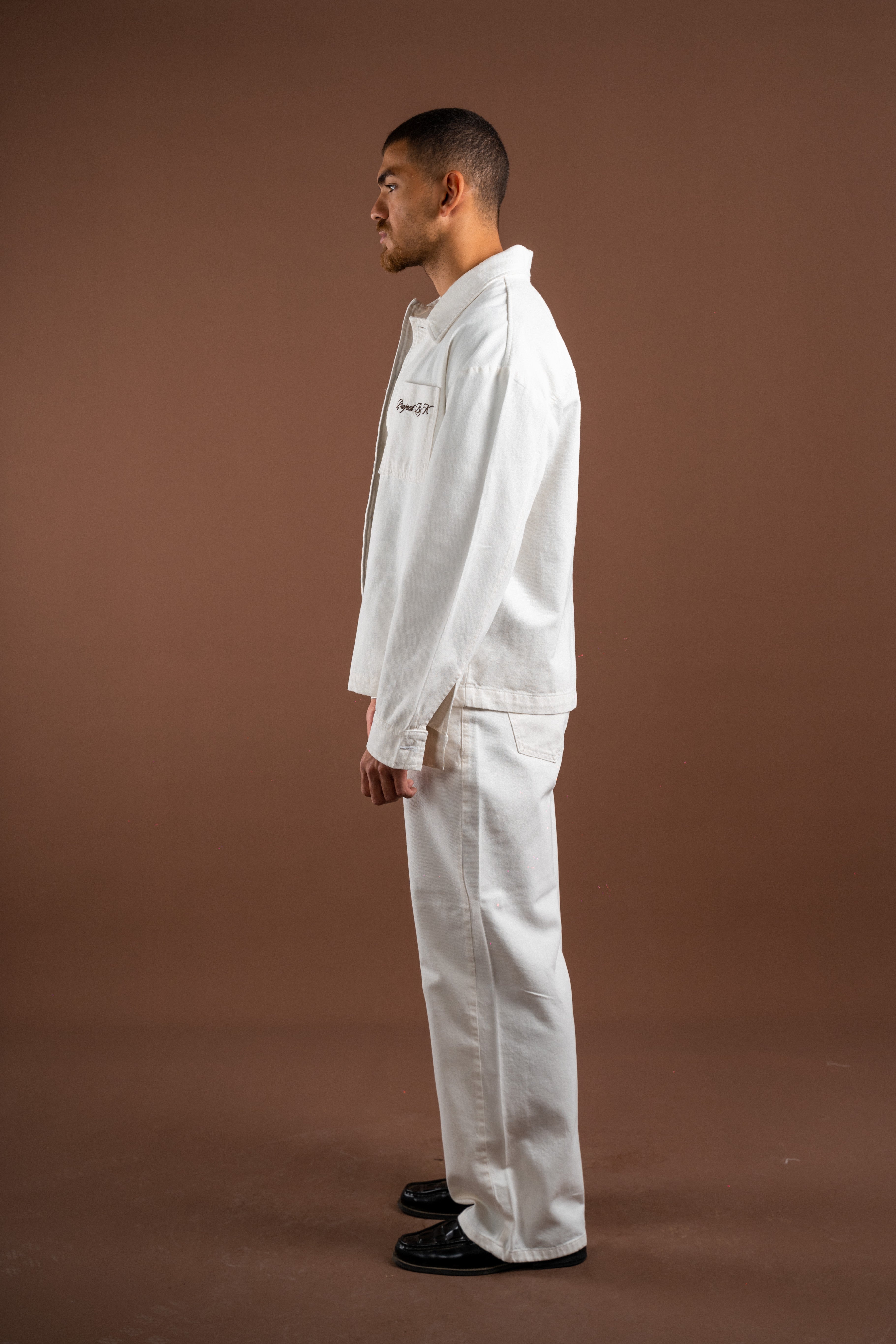White raw denim