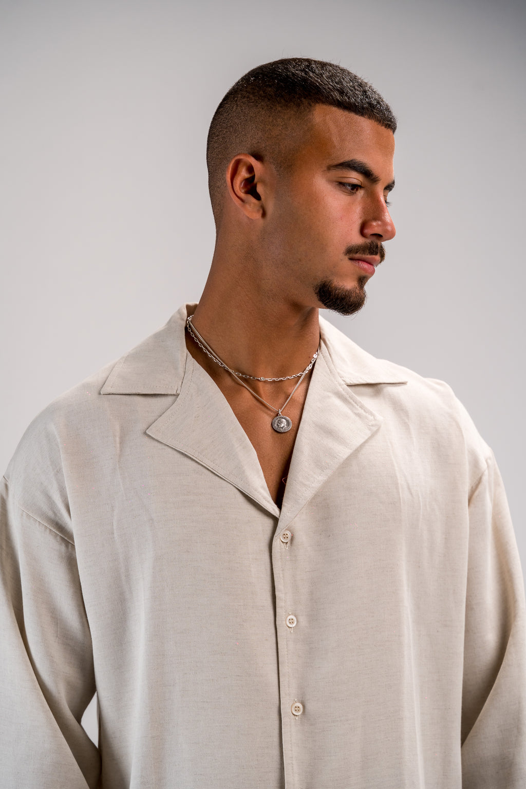 CREAME/BEIGE LINEN SET