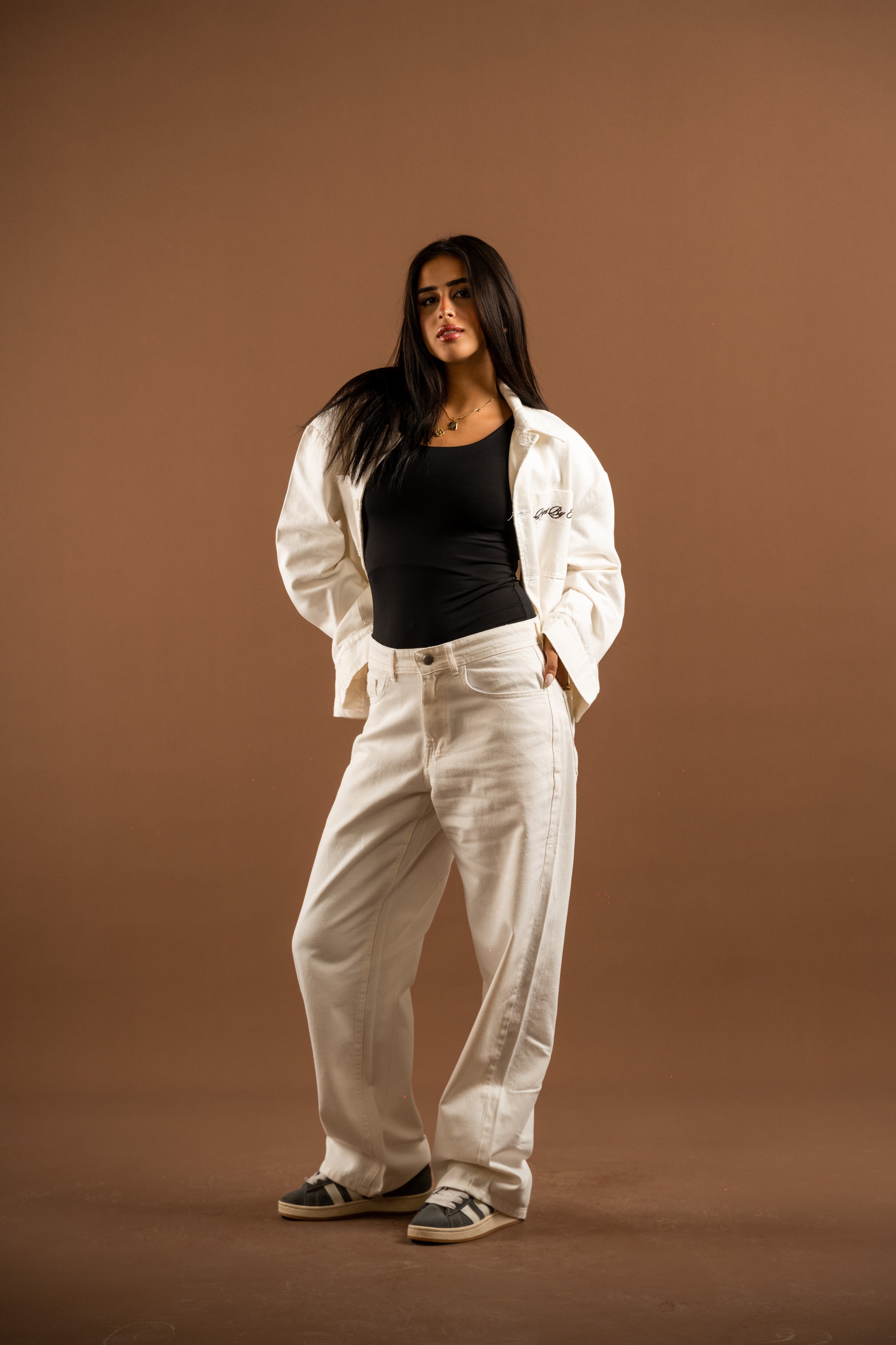 White raw denim