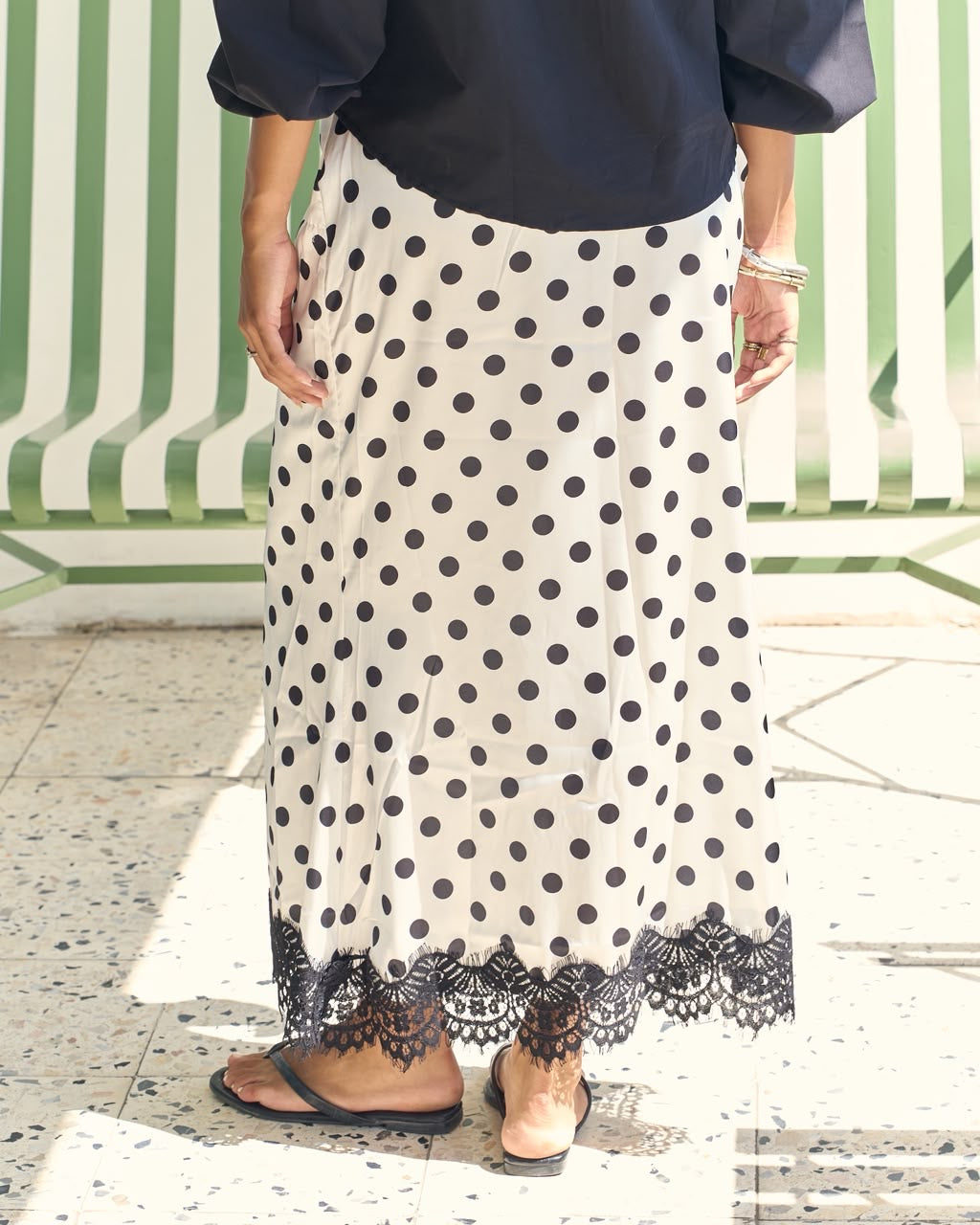 Polka Skirt - Black