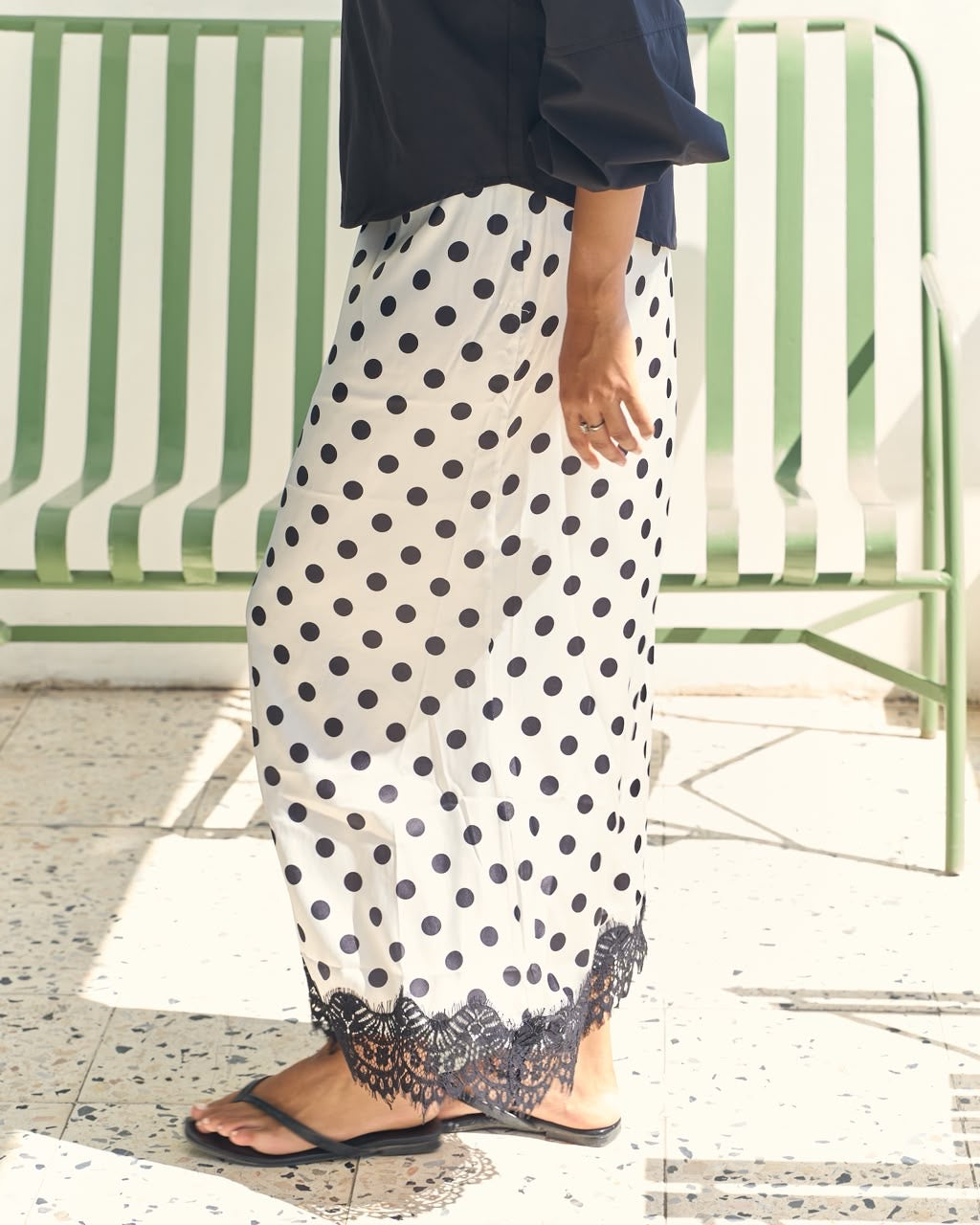 Polka Skirt - Black