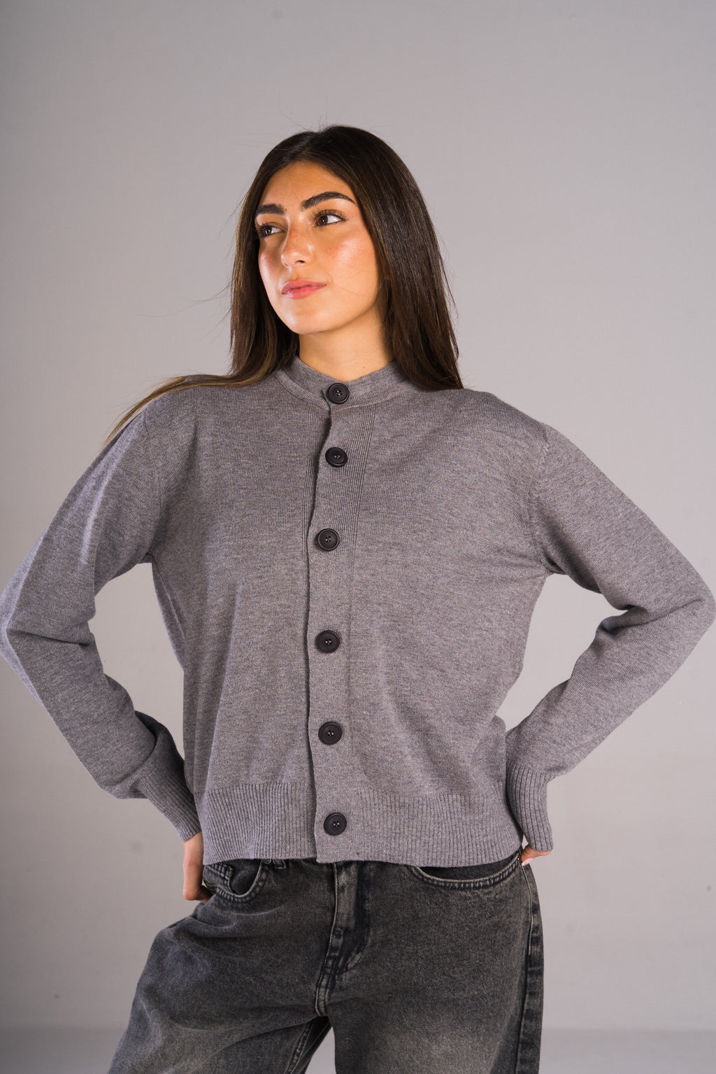 Concrete knit cardigan