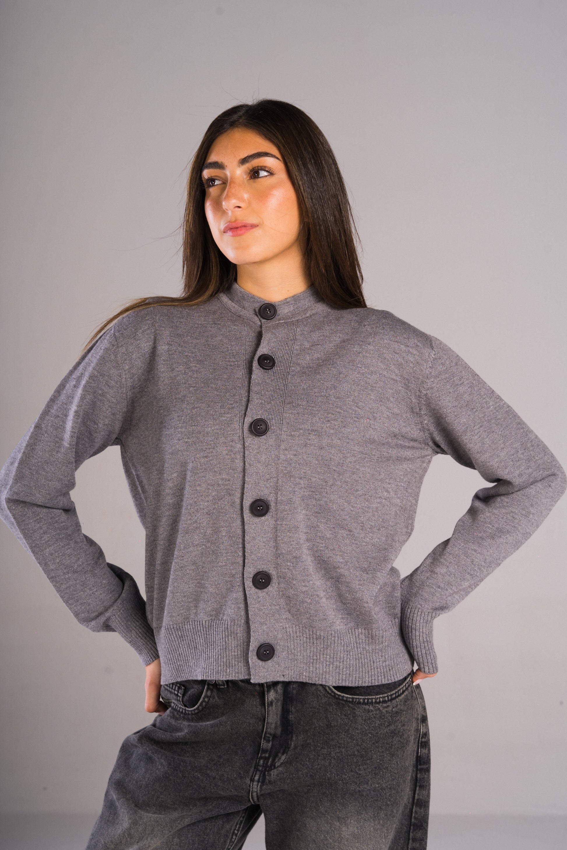 Concrete knit cardigan