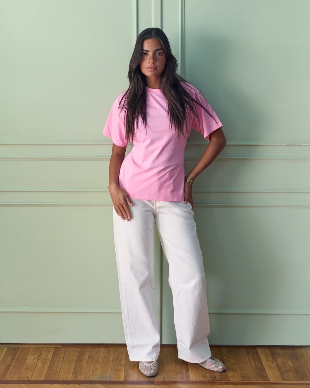 Waist Tie Top - Powder Pink