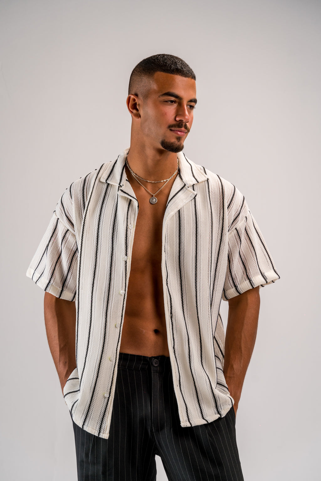 White Soft Stripe Shirt