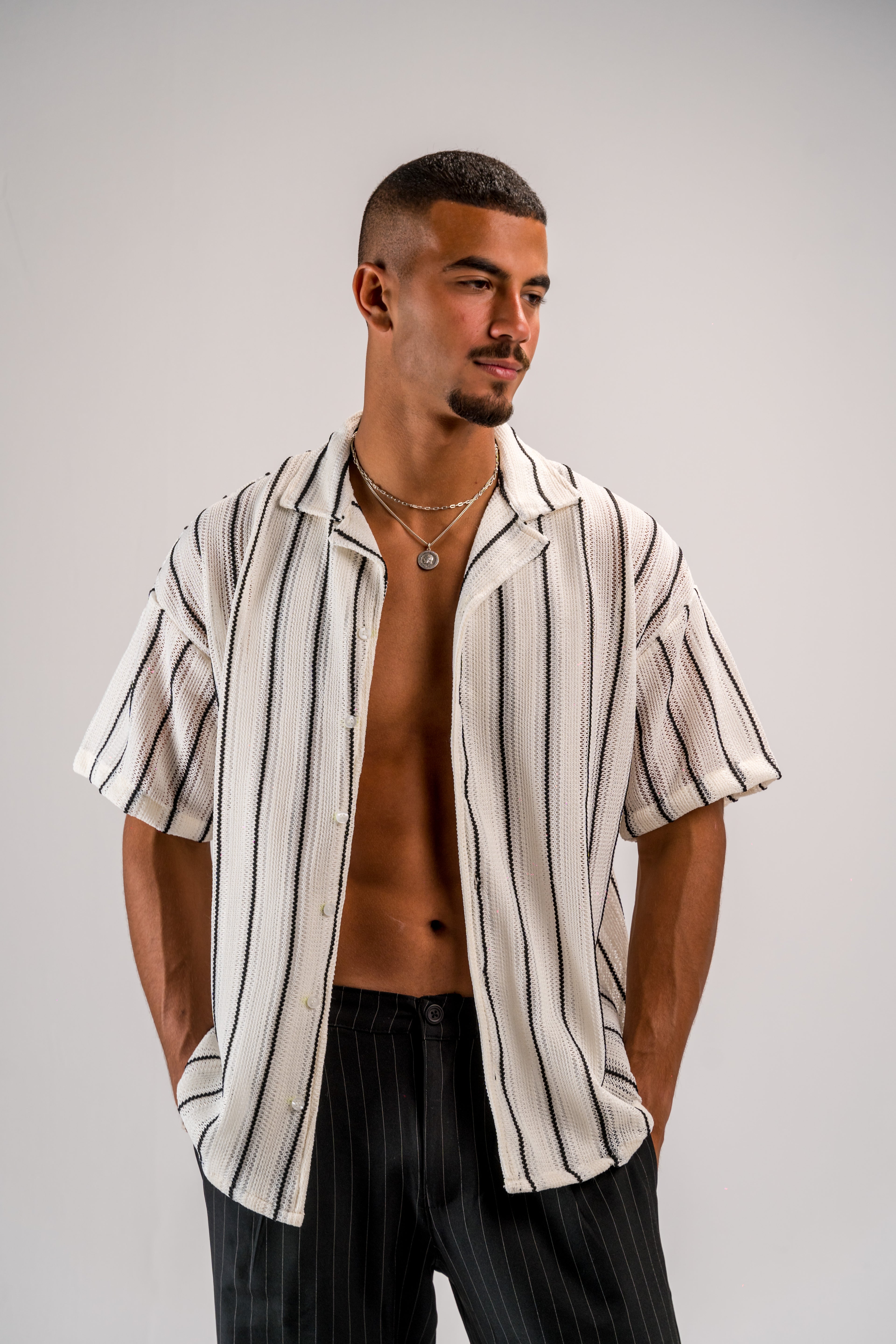 White Soft Stripe Shirt