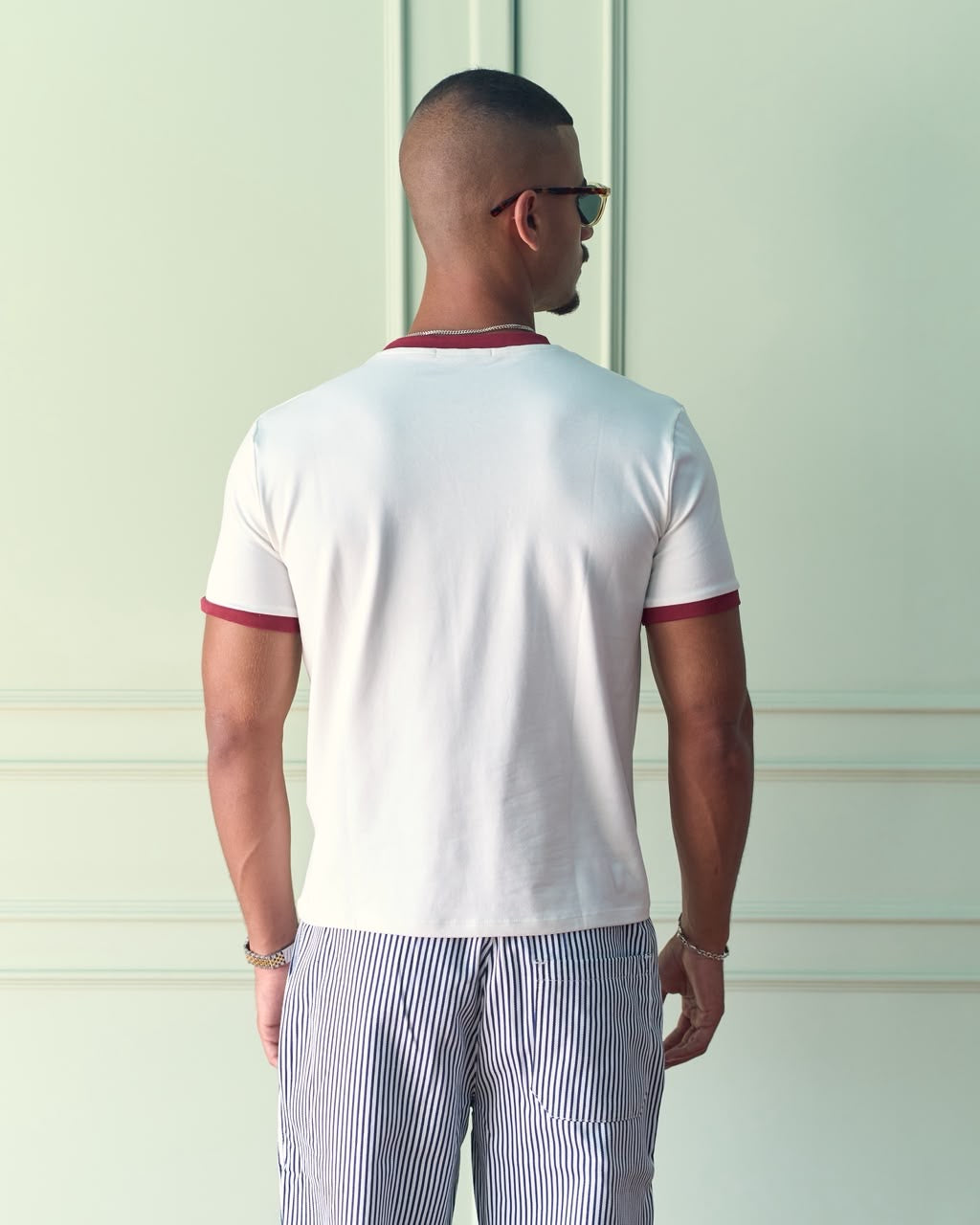 Fitted Ringer T-Shirt - White/Red