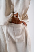 Beige linen pants