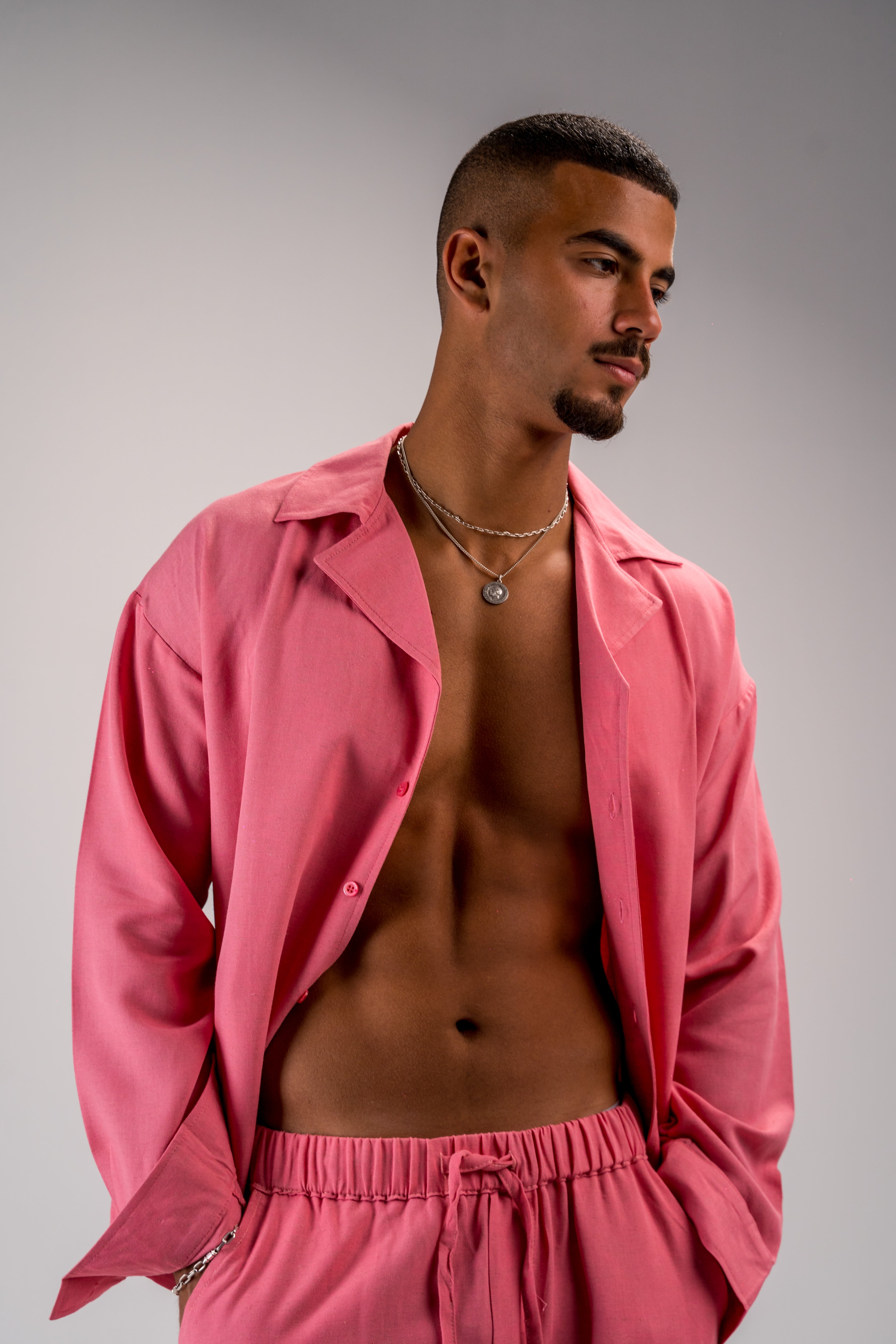 HOT PINK LINEN SHIRT