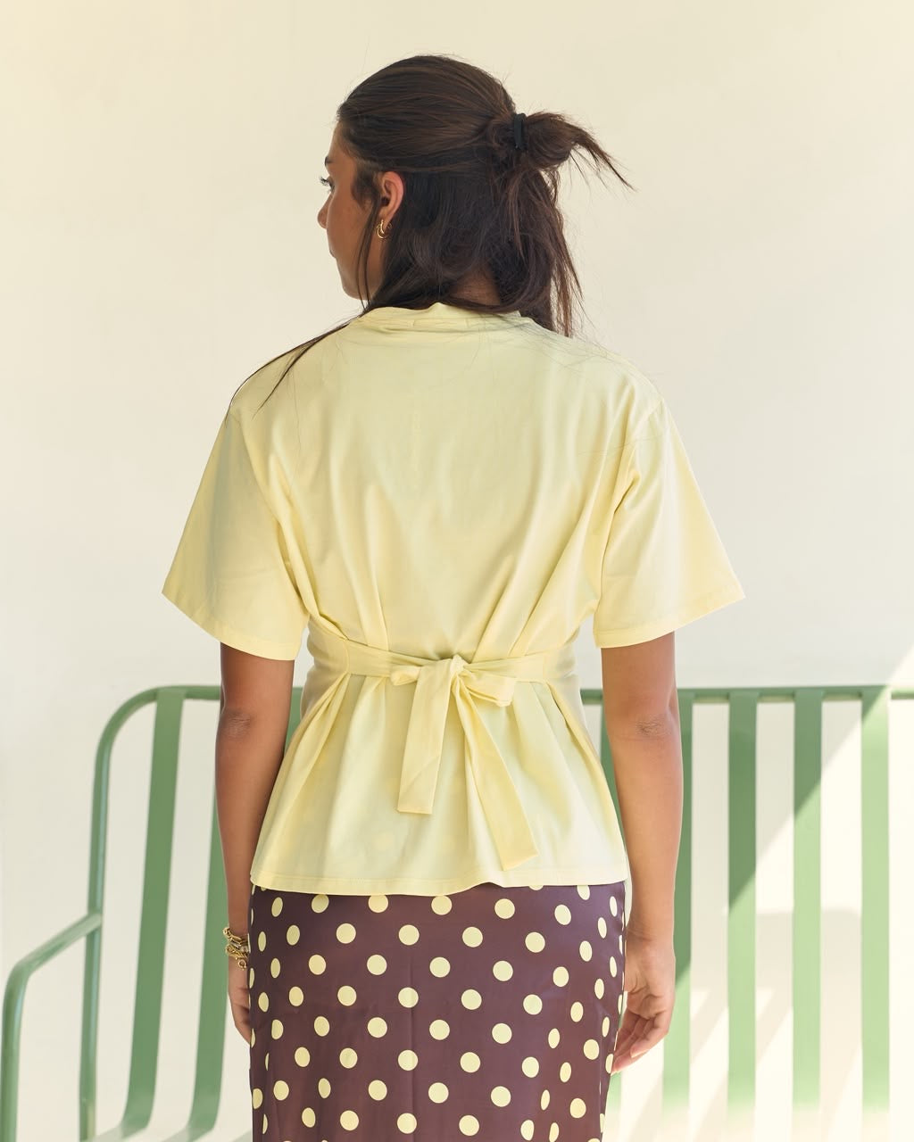 Waist Tie Top - Butter Yellow