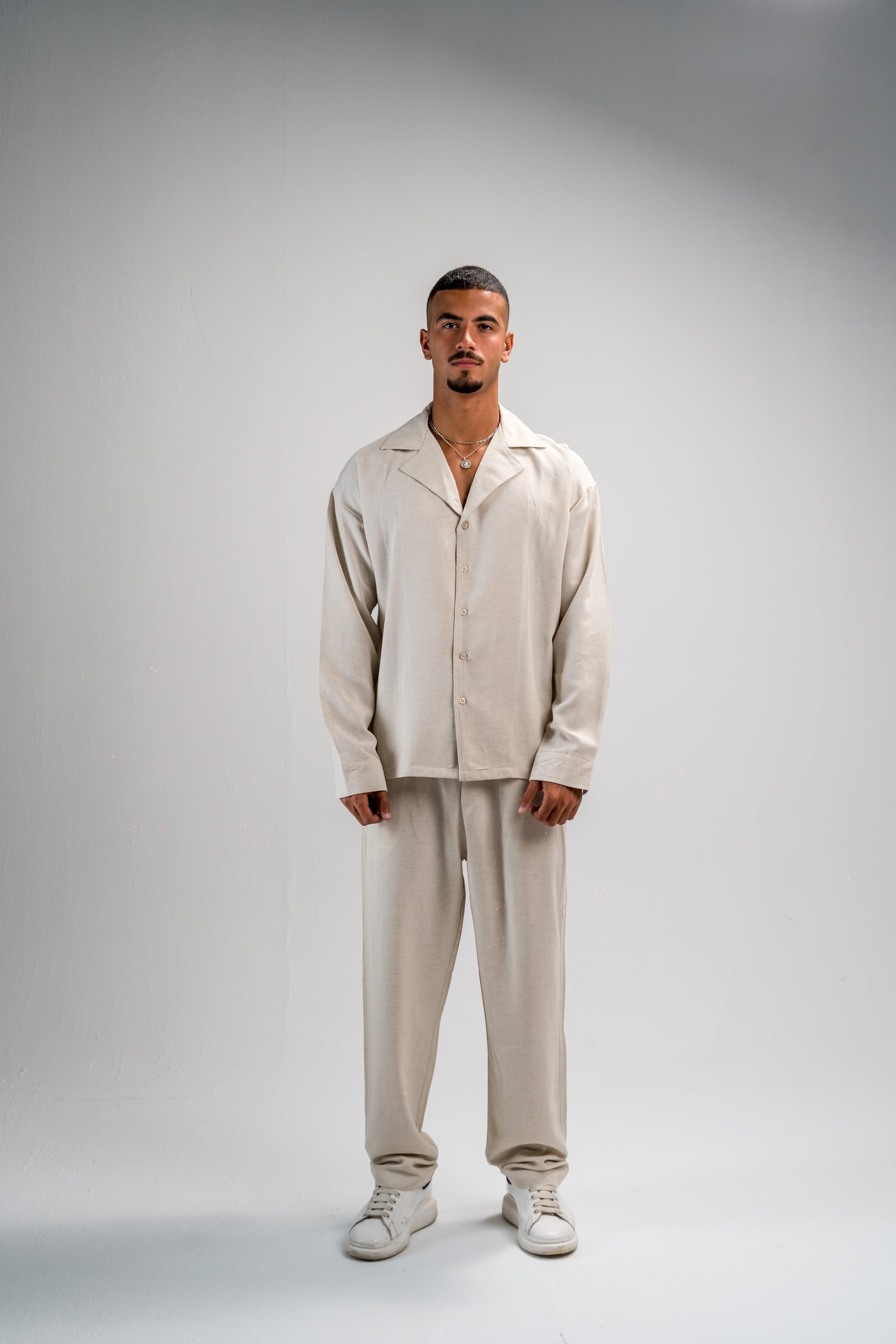 Beige linen pants