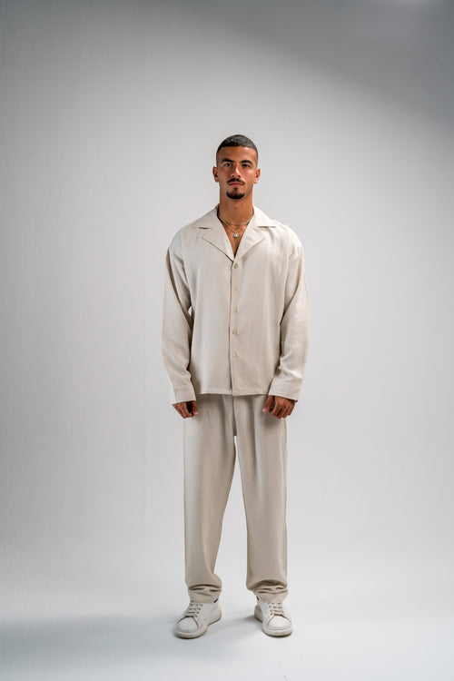 Beige linen pants