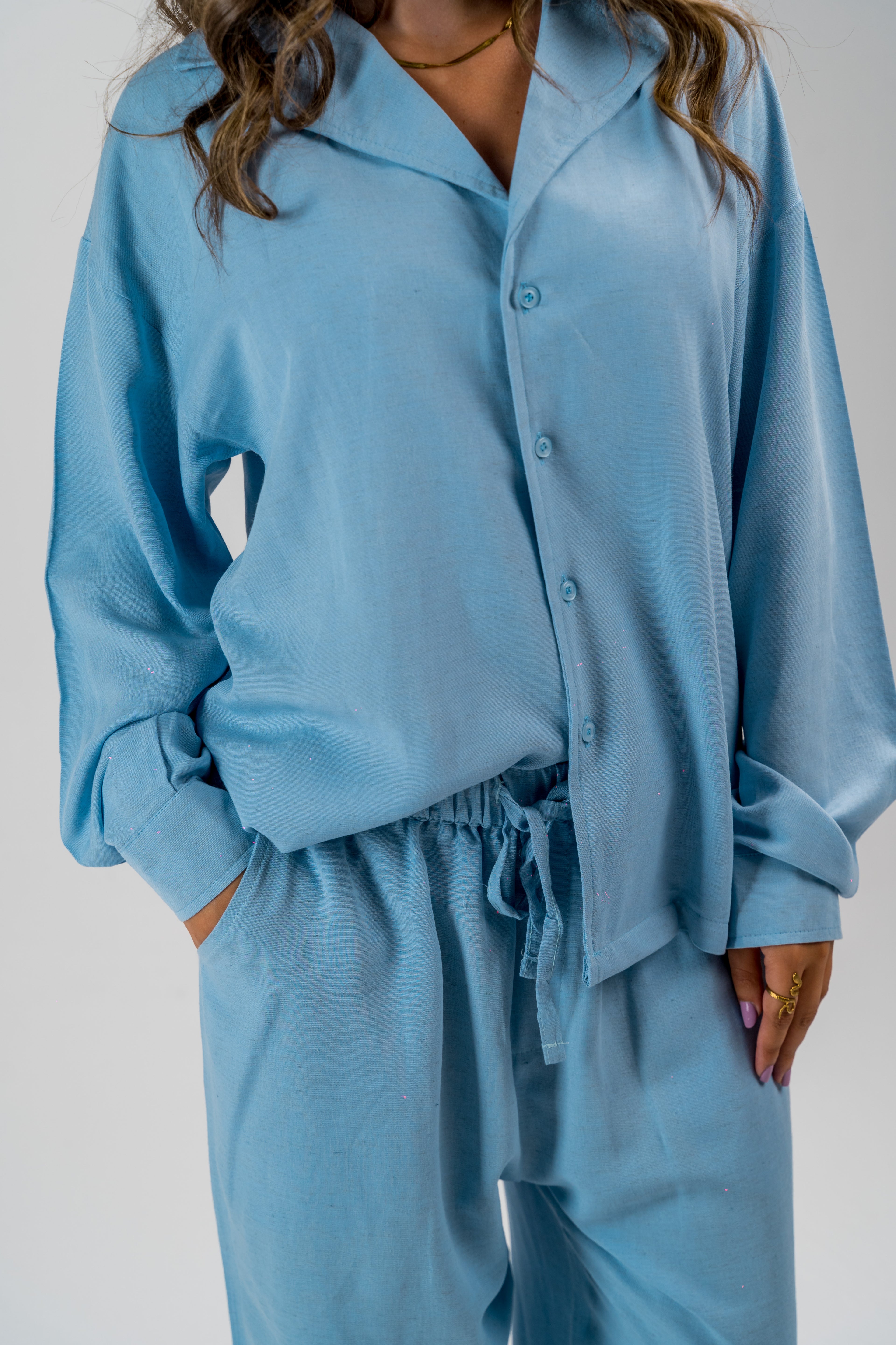 Baby blue linen shirt