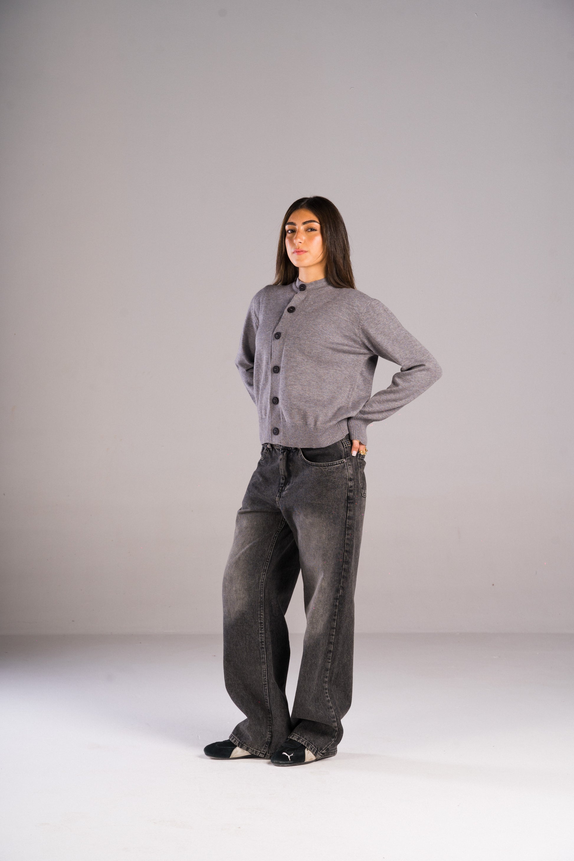 Concrete knit cardigan