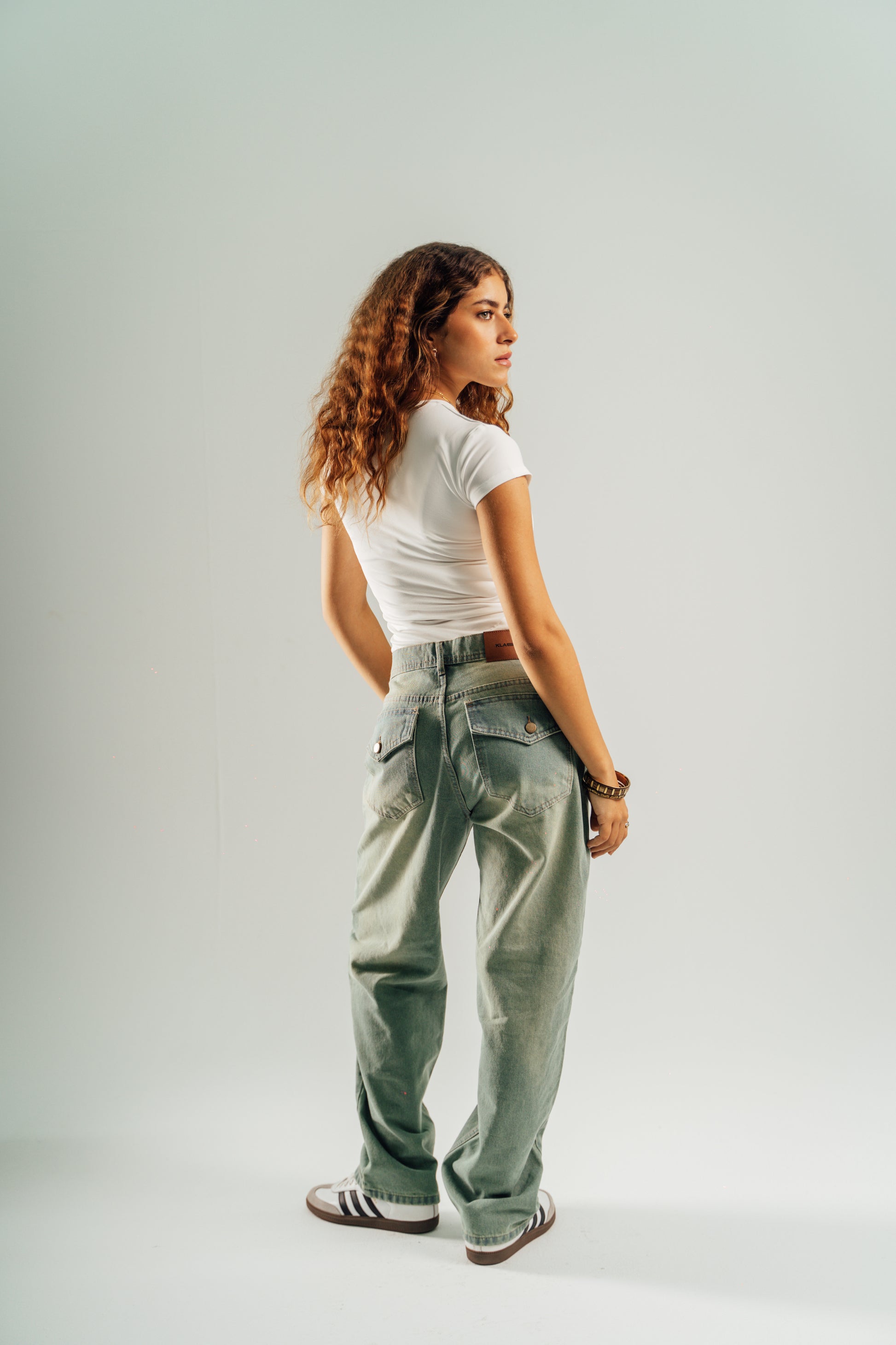 Green denim