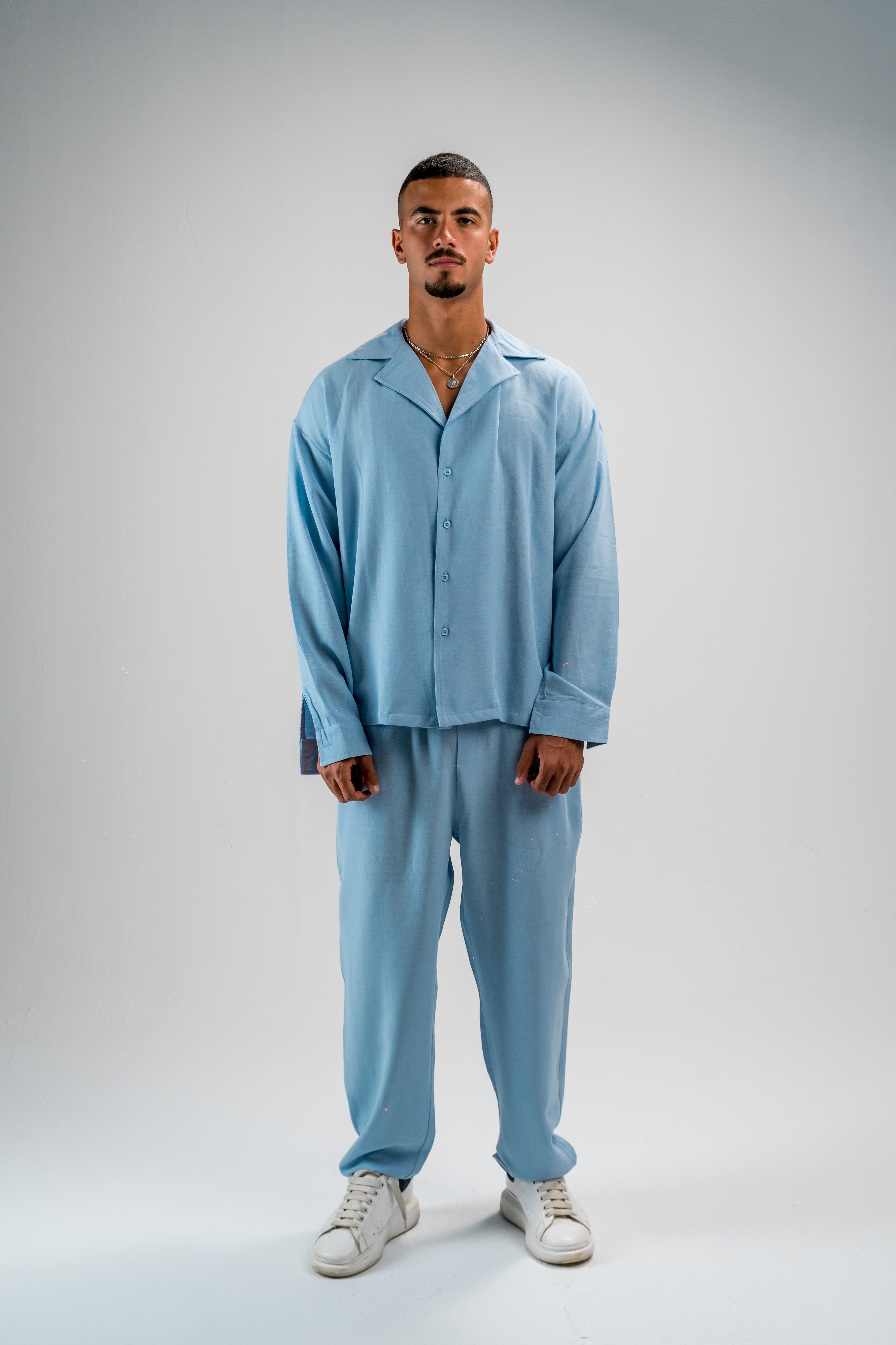 Baby blue linen shirt