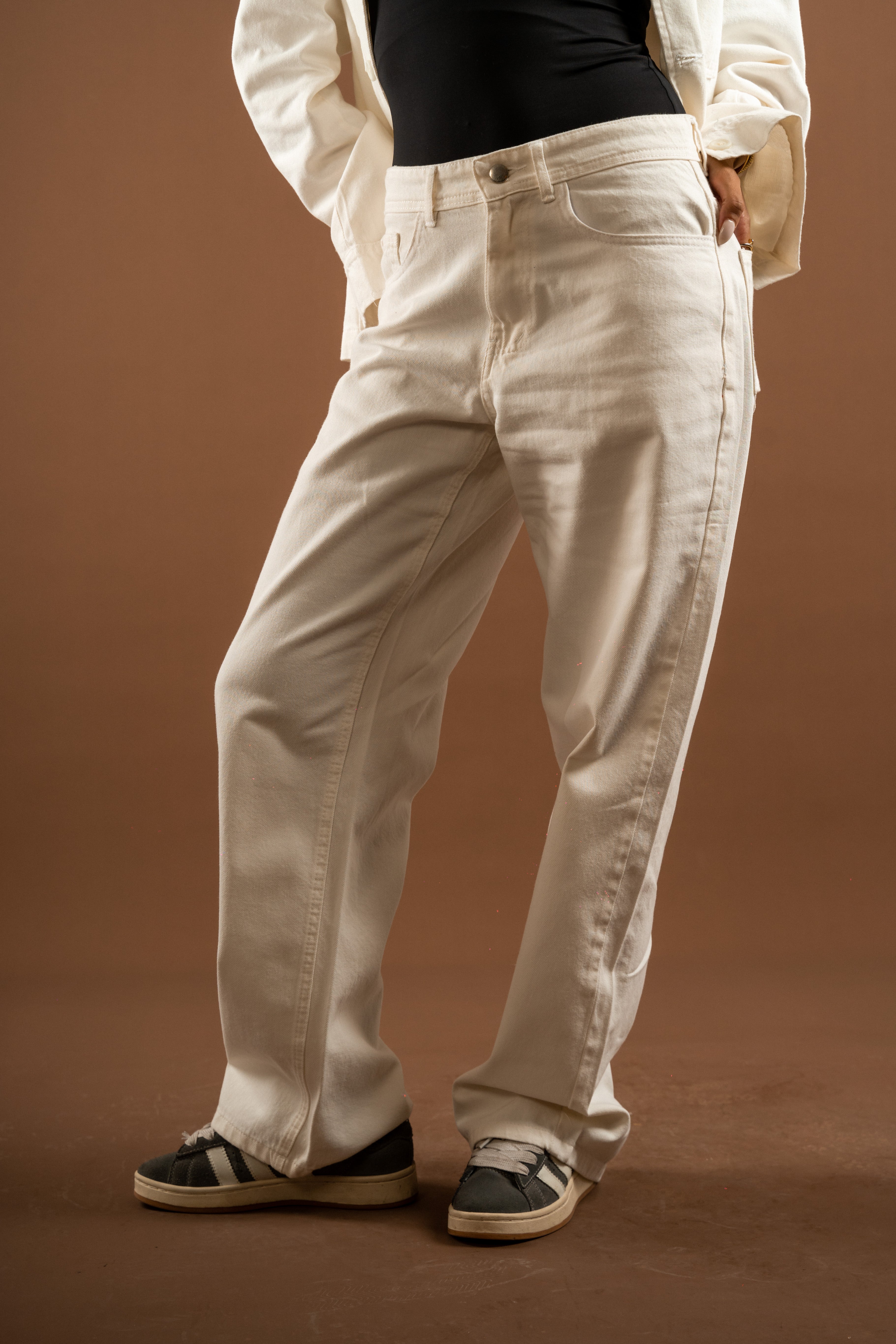 White raw denim
