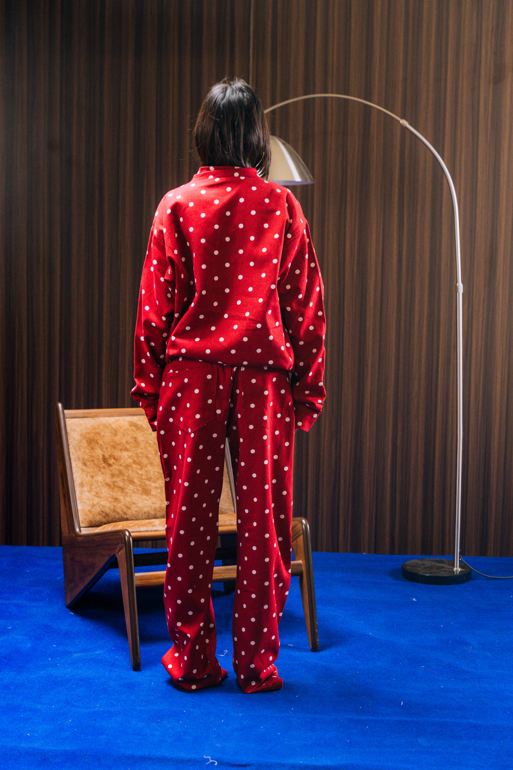Polka Dot Denim Jacket - CHERRY RED