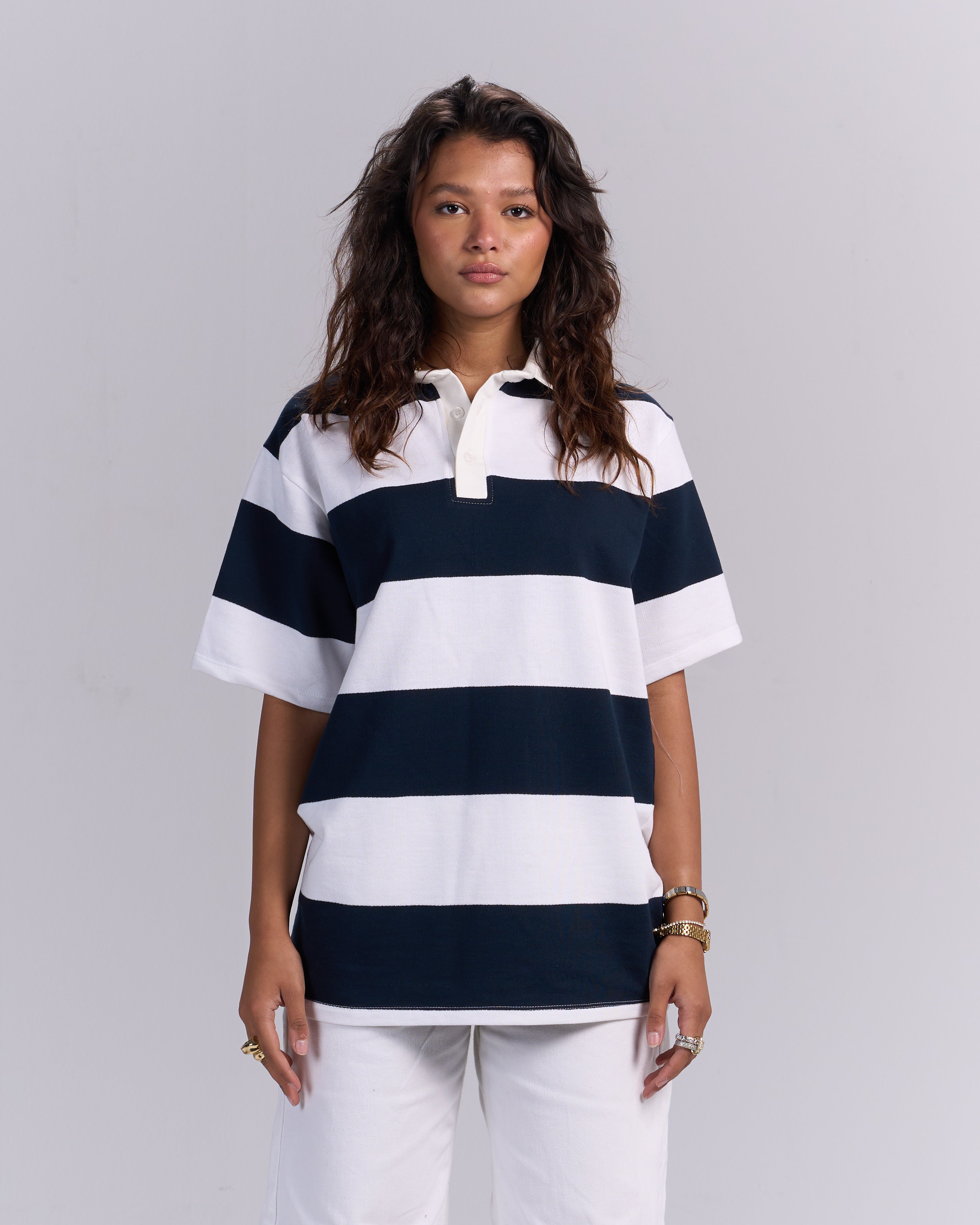 NAVY/WHITE  BREAKLINE POLO