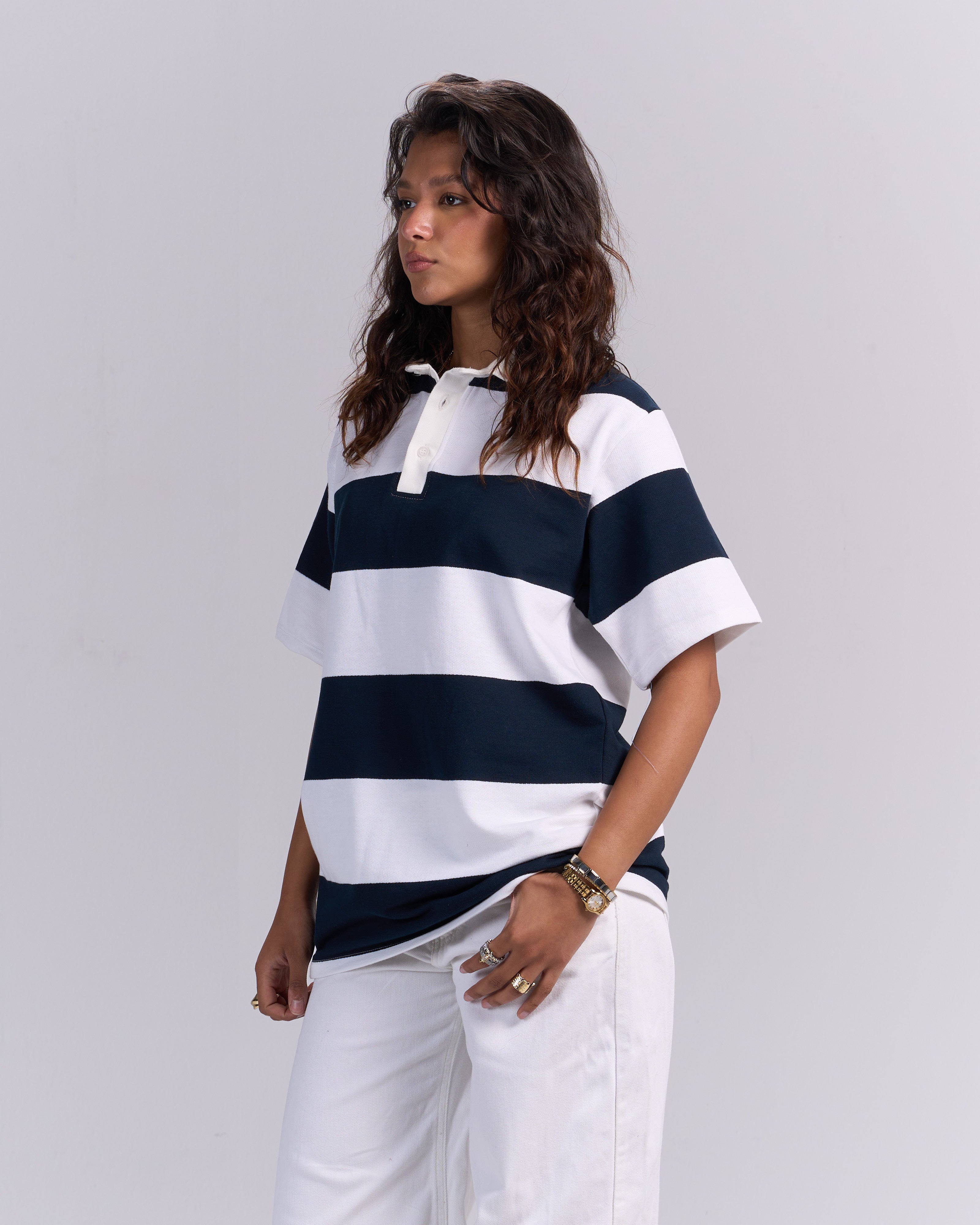NAVY/WHITE  BREAKLINE POLO