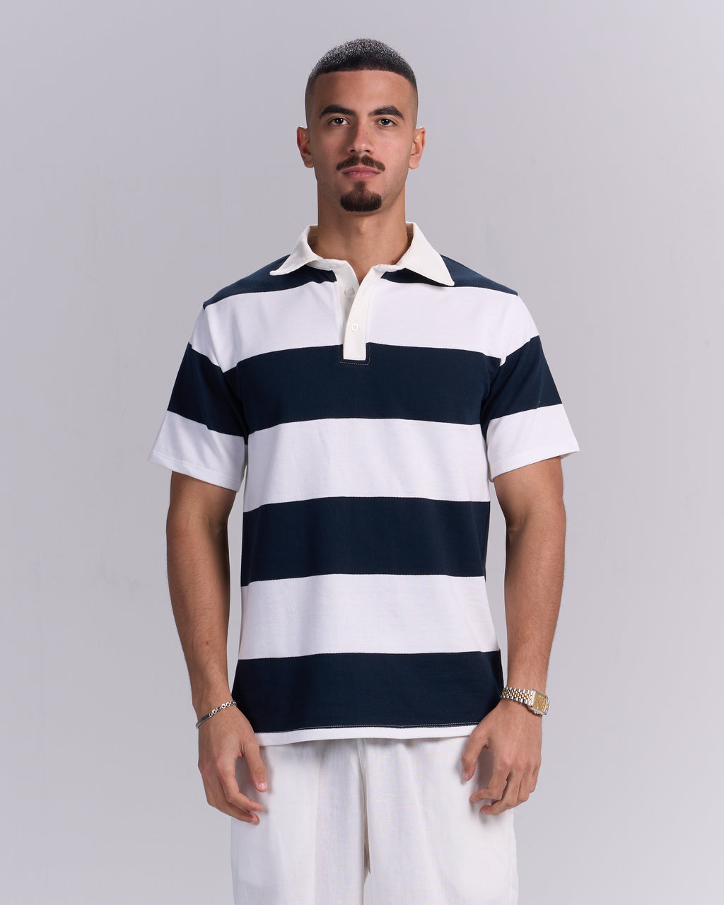 NAVY/WHITE  BREAKLINE POLO