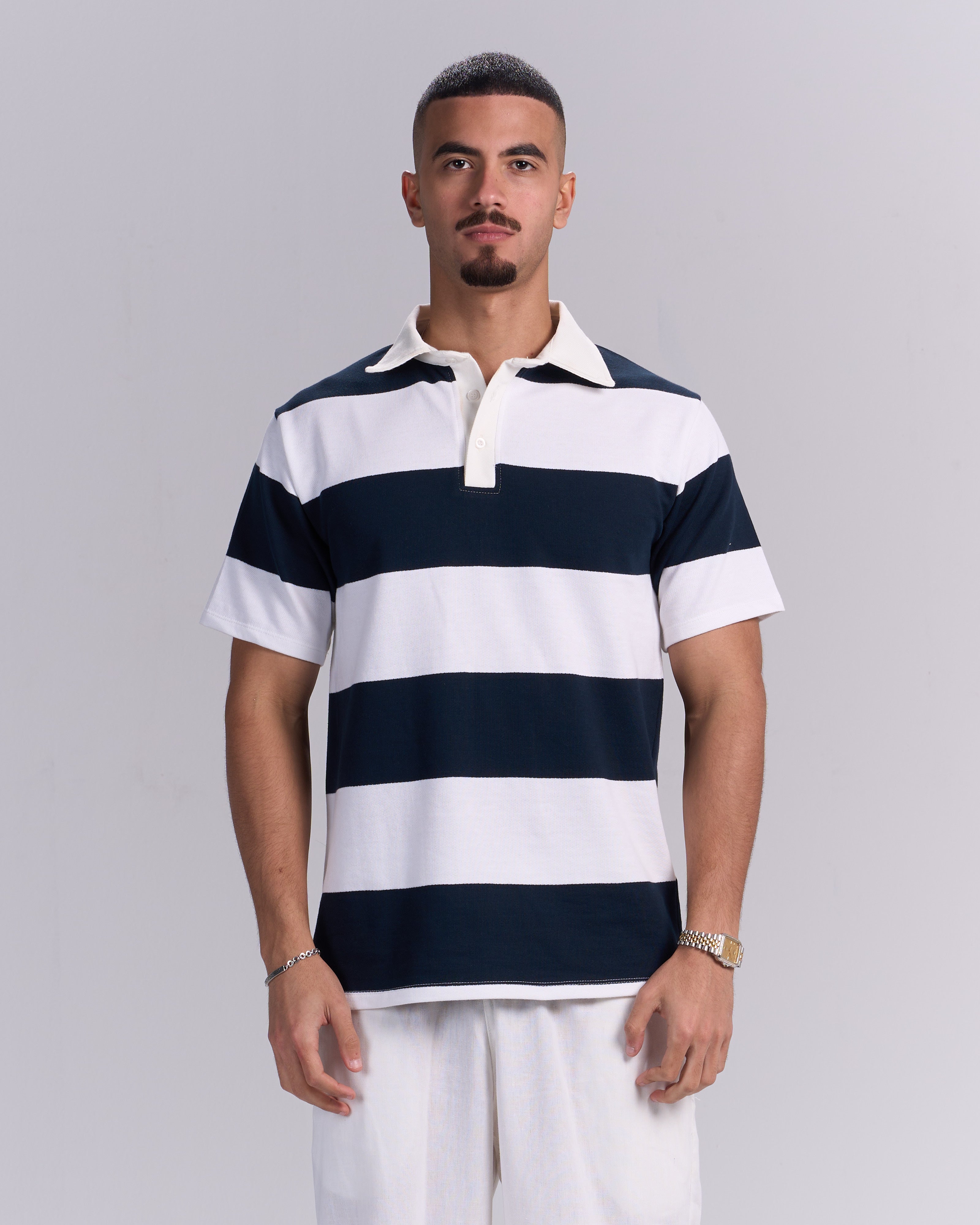 NAVY/WHITE  BREAKLINE POLO