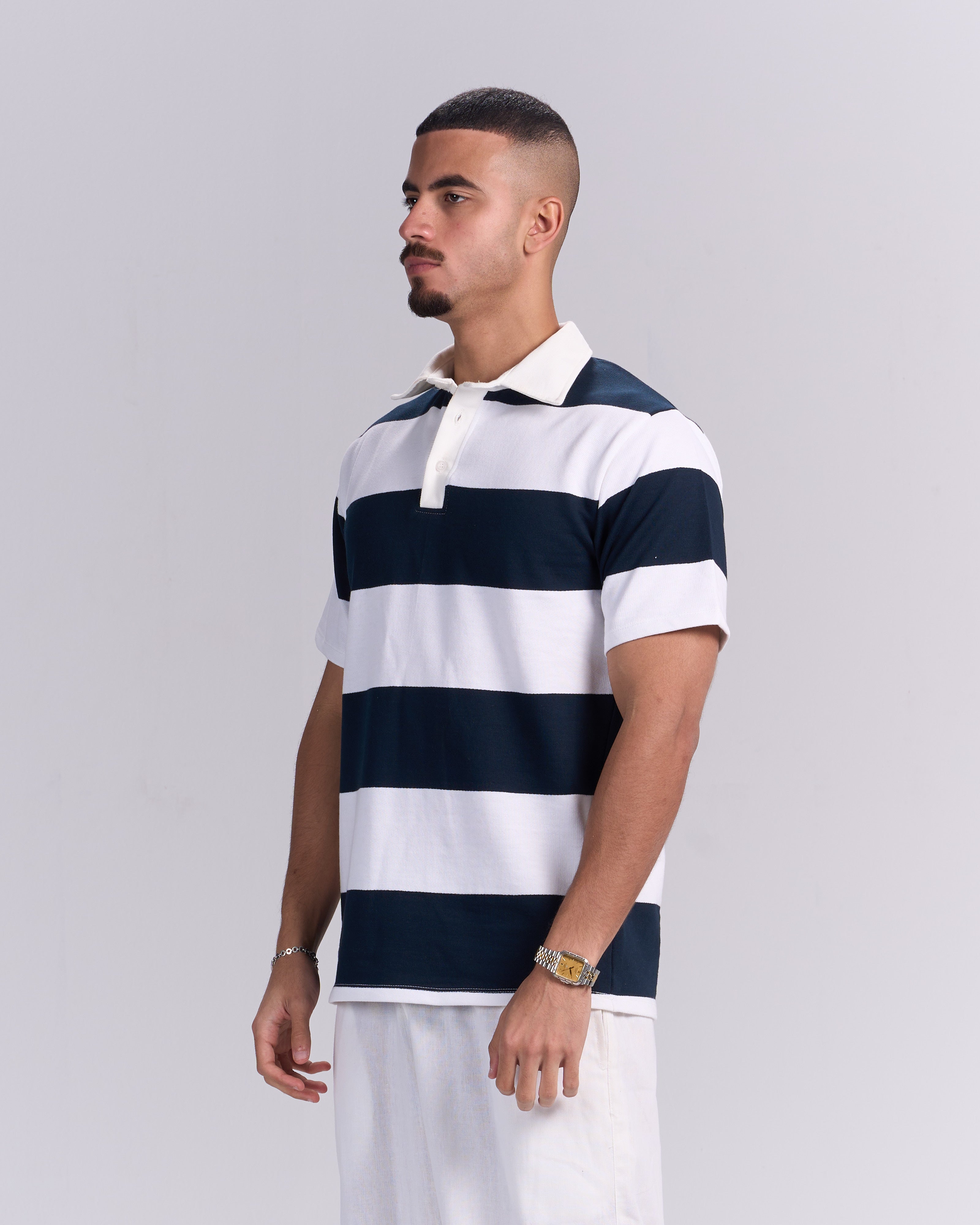 NAVY/WHITE  BREAKLINE POLO
