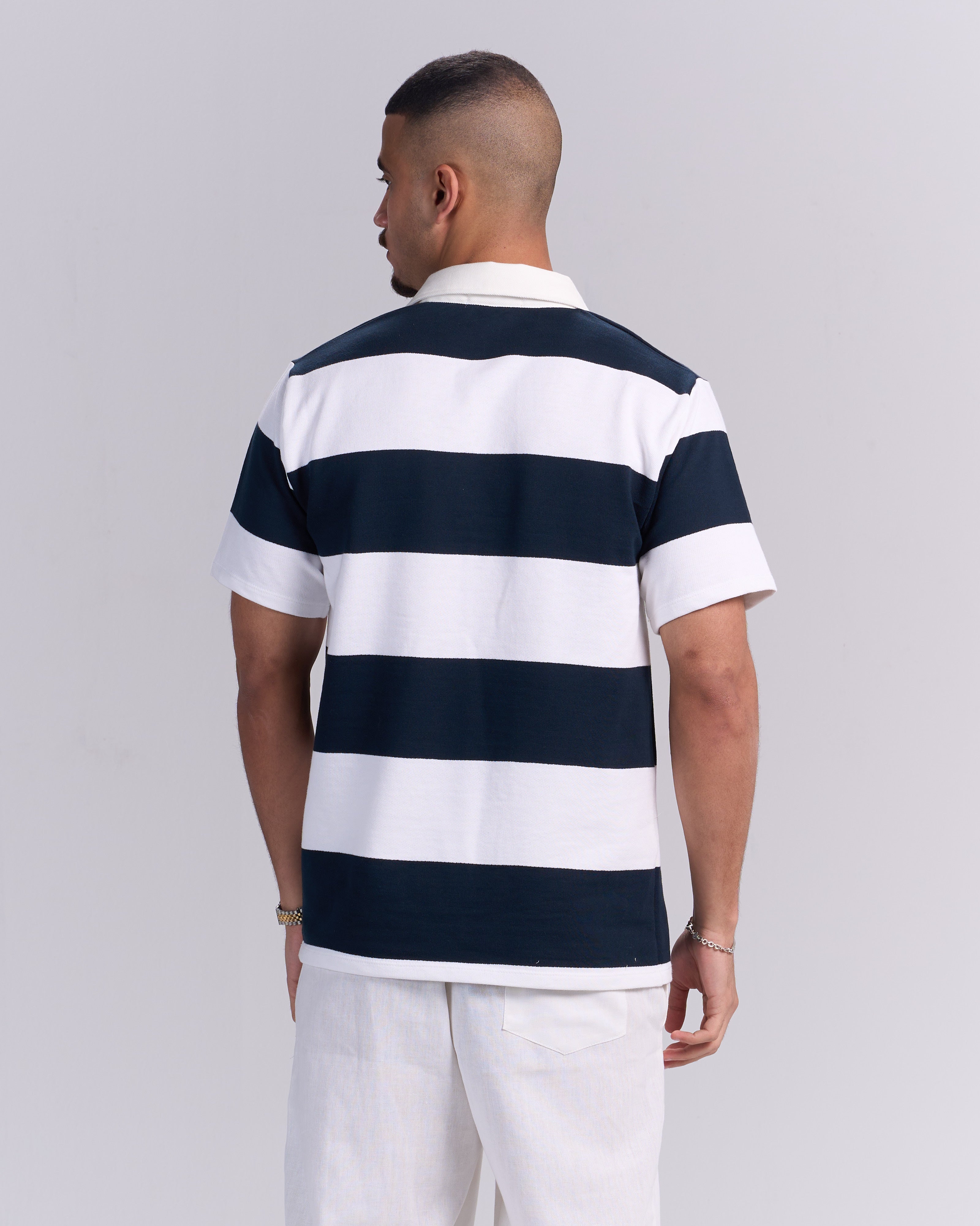 NAVY/WHITE  BREAKLINE POLO