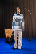 Striped Long Sleeve Tee - White / Navy
